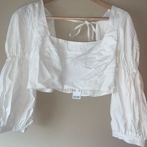 🌊 Urban outfitters puff sleeve blouse tie back🌊